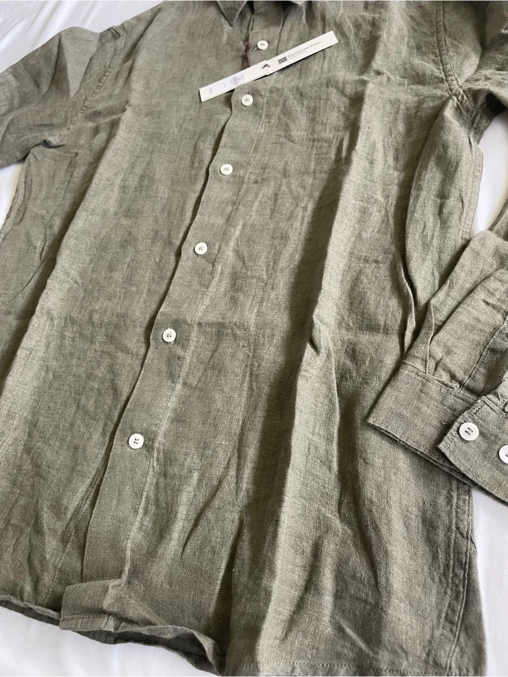 Banana Republic Olive Green Linen Button-Front Shirt